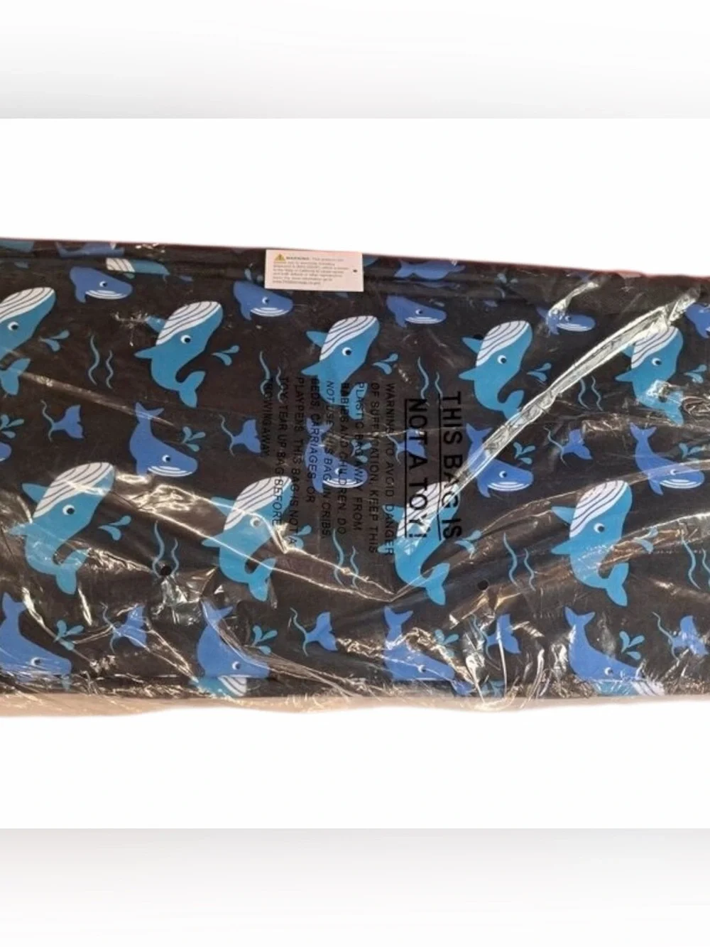 Lucazzi XL Foldable Utility Tote Bag Whale Print Beach Grocery Storage NWOT